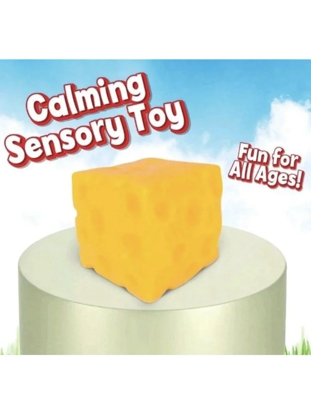 Sunny Days Jumbo Squeezy Cheese Yellow Squishy Toy Stress Relief Sensory Fun NEW